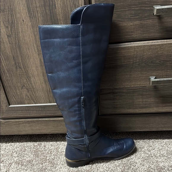JustFab Navy Knee-High Boots - Picture 3 of 3